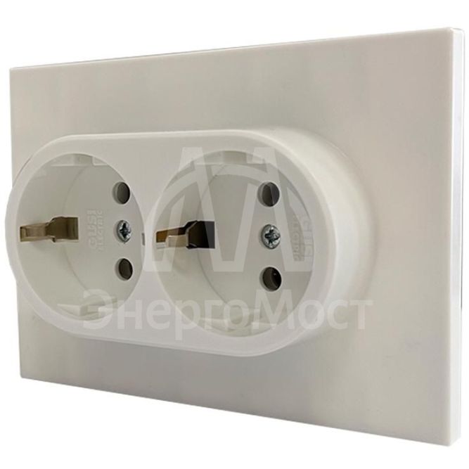 Механизм розетки 2-местн. с/з с з/ш СП Ugra 16А IP20 250В беж. GUSI С11Р6-003