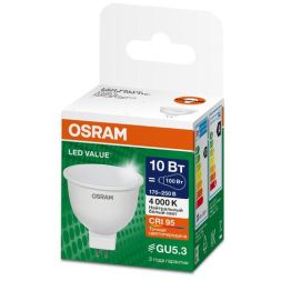 Лампа светодиодная LED G4 Value LVMR16100 10W/940 CRI95 10Вт 4000К 1000лм рефлектор матов. GU5.3 170-250В OSRAM 4058075582903