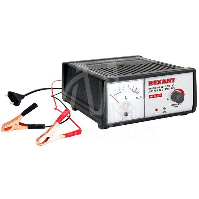 Устройство зарядное автоматическое 0.4-7А (PWS-265) для восстан. работоспособн. автомобил. АКБ с разрядом REXANT 80-2036