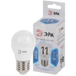 Лампа светодиодная P45-11W-840-E27 шар 880лм ЭРА Б0032989