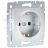 Механизм розетки 1-м СП KARINA защ. шторки с заземл. термопласт серебро мат. LEZARD 707-4388-124B