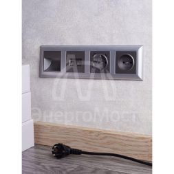 Рамка 4-м BRITE РУ-4-Бр алюм./алюм. IEK BR-M42-12-K47