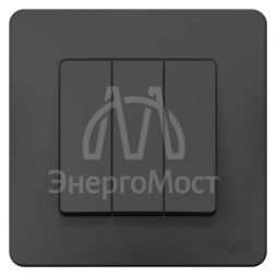 Выключатель 3-кл. СП Blanca 10А IP20 (сх. 1+1+1) 250В антрацит SchE BLNVS100506