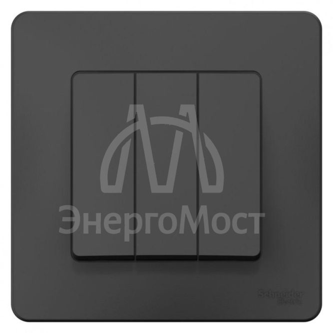 Выключатель 3-кл. СП Blanca 10А IP20 (сх. 1+1+1) 250В антрацит SchE BLNVS100506