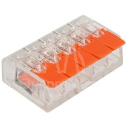 Клемма компактная многоразовая 5-проводная 0.14-4.0 кв.мм (уп.40шт) Rexant 07-5205