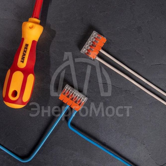 Клемма компактная многоразовая 5-проводная 0.14-4.0 кв.мм (уп.40шт) Rexant 07-5205