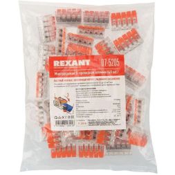 Клемма компактная многоразовая 5-проводная 0.14-4.0 кв.мм (уп.40шт) Rexant 07-5205