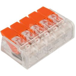 Клемма компактная многоразовая 5-проводная 0.14-4.0 кв.мм (уп.40шт) Rexant 07-5205