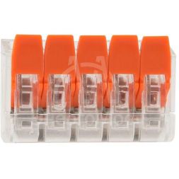 Клемма компактная многоразовая 5-проводная 0.14-4.0 кв.мм (уп.40шт) Rexant 07-5205