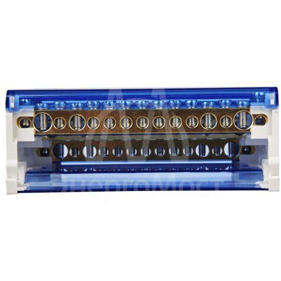 Шина на DIN-рейку в корпусе (кросс-модуль) ШНК 4х15 3L+PEN IEK YND10-4-15-125