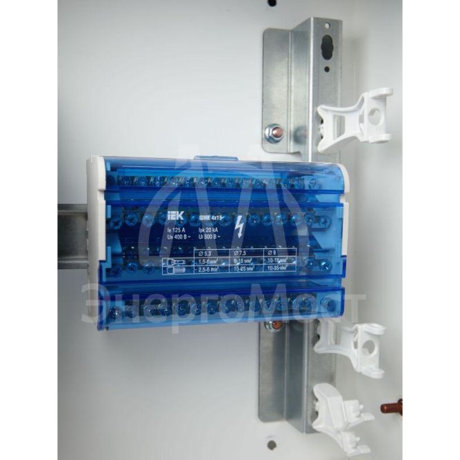 Шина на DIN-рейку в корпусе (кросс-модуль) ШНК 4х15 3L+PEN IEK YND10-4-15-125