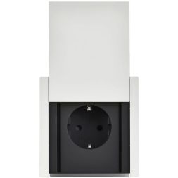 Розетка 1-м СП FORTE&amp;PIANO FP221M 16А IP44 с заземл. защ. шторки с крышкой винтовое крепление бел. IEK FP-R16-16-44-M-K01
