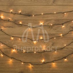 Гирлянда &amp;quot;Твинкл-Лайт&amp;quot; (с контроллером 8 режимов) 20м 160LED 10Вт 230В IP20 тепл. бел. провод темн.-зел. ПВХ NEON-NIGHT 303-116