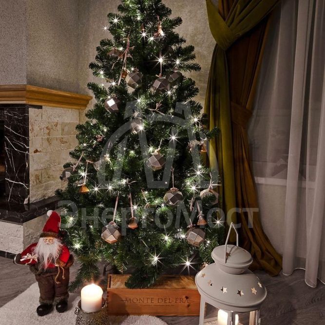 Гирлянда &amp;quot;Твинкл-Лайт&amp;quot; (с контроллером 8 режимов) 20м 160LED 10Вт 230В IP20 тепл. бел. провод темн.-зел. ПВХ NEON-NIGHT 303-116