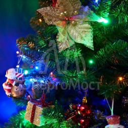 Гирлянда &amp;quot;ТВИНКЛ ЛАЙТ&amp;quot; (с контроллером) встроен. 120LED 15м 10Вт 220В мульти. провод темн.-зел. ПВХ NEON-NIGHT 303-059