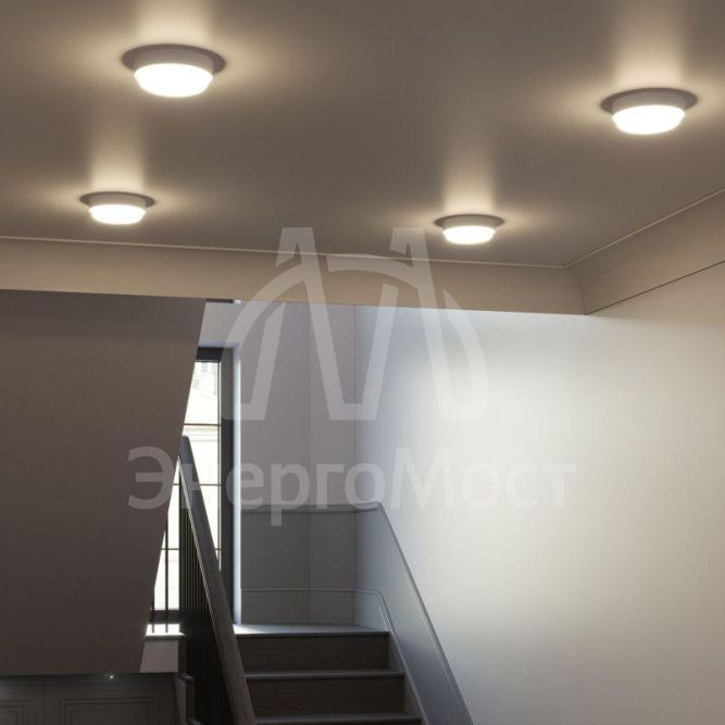 Светильник светодиодный ЖКХ ECO D160х53 15Вт 1100лм 4000К IP65 круглый Gauss 126418215