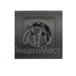 Розетка 1-м СП Бриллиант 16А IP20 с заземл. в сборе графит Universal 7947625-Gr