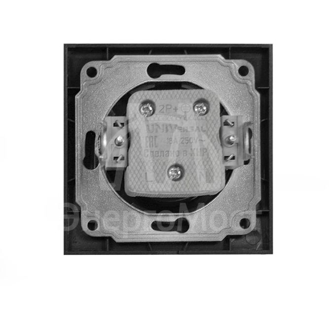 Розетка 1-м СП Бриллиант 16А IP20 с заземл. в сборе графит Universal 7947625-Gr