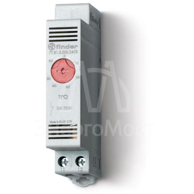 Термостат модульный промышленный NC контакт -20... + 40град. 7T FINDER 7T8100002401