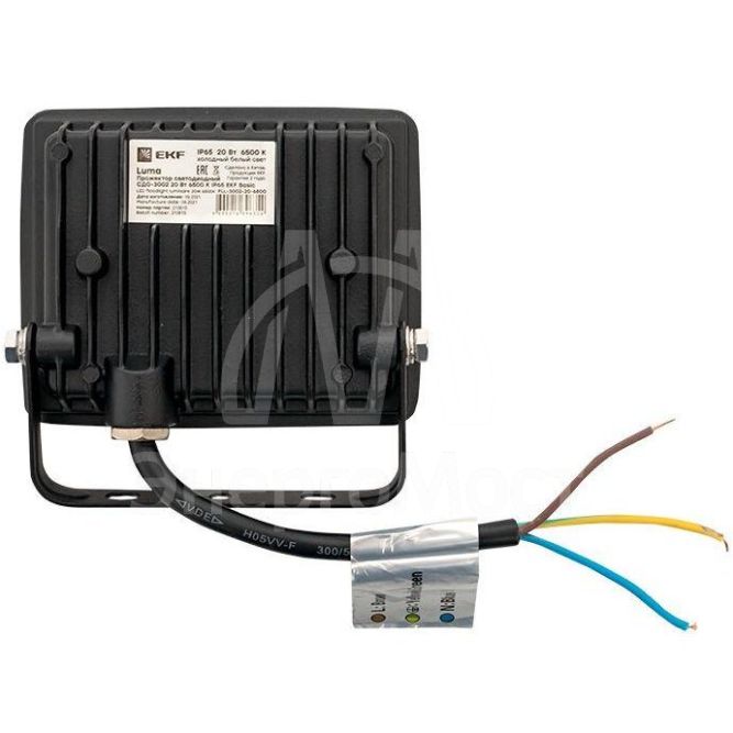 Прожектор светодиодный СДО-3002 20Вт 6500К IP65 Basic EKF FLL-3002-20-6500