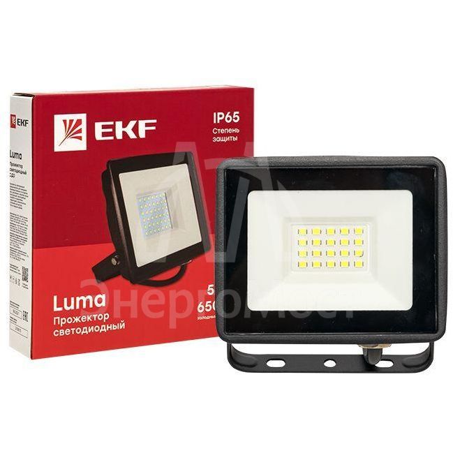 Прожектор светодиодный СДО-3002 20Вт 6500К IP65 Basic EKF FLL-3002-20-6500