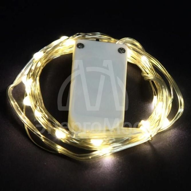 Гирлянда &amp;quot;Нить&amp;quot; LDM020WW-BO 20 тепл. бел. минисветодиодов 1.9м для помещений на батарейках SHLights 4690601042101