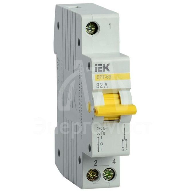 Выключатель-разъединитель трехпозиционный 1п ВРТ-63 32А IEK MPR10-1-032