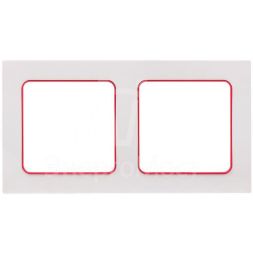 Рамка 2-м Стокгольм бел. с линией цвета красн. PROxima EKF EXM-G-305-20
