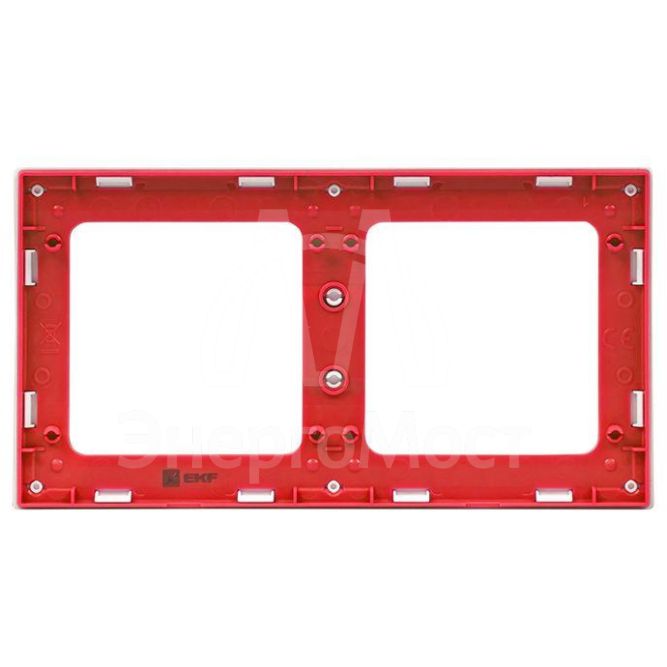 Рамка 2-м Стокгольм бел. с линией цвета красн. PROxima EKF EXM-G-305-20