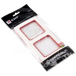 Рамка 2-м Стокгольм бел. с линией цвета красн. PROxima EKF EXM-G-305-20