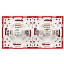 Рамка 2-м Стокгольм бел. с линией цвета красн. PROxima EKF EXM-G-305-20