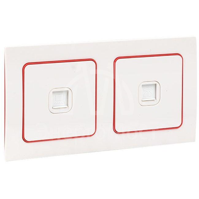 Рамка 2-м Стокгольм бел. с линией цвета красн. PROxima EKF EXM-G-305-20