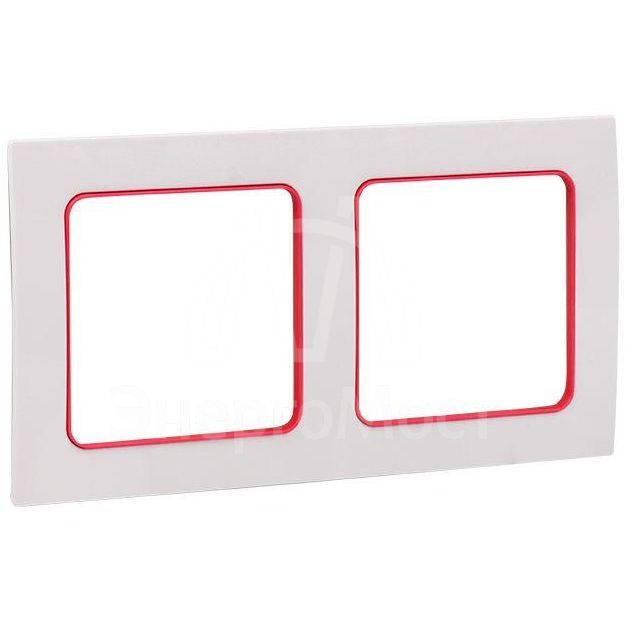 Рамка 2-м Стокгольм бел. с линией цвета красн. PROxima EKF EXM-G-305-20