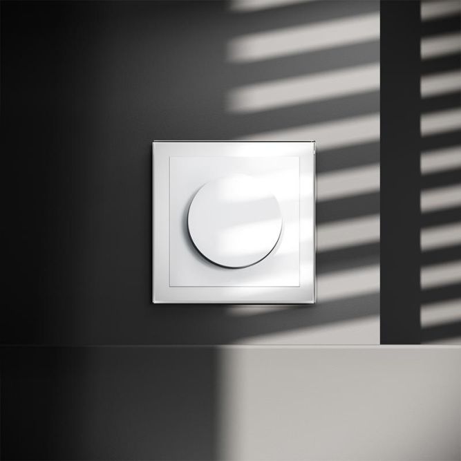 Светорегулятор поворотно-нажимной СП S70 600Вт механизм бел. глянцевый Voltum VLS070301