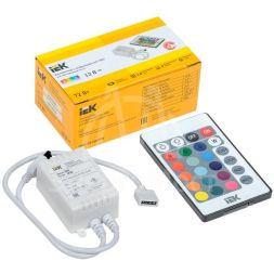 Контроллер с ПДУ ИК RGB 3 канала 12В 2А 72Вт IEK LSC1-RGB-072-IR-20-12-W