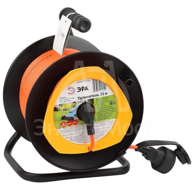Удлинитель силовой RPx-1e-3x1.5-30m на пластик. катушке с/з 30м 1гнездо ПВС 3х1.5 Эра Б0046838
