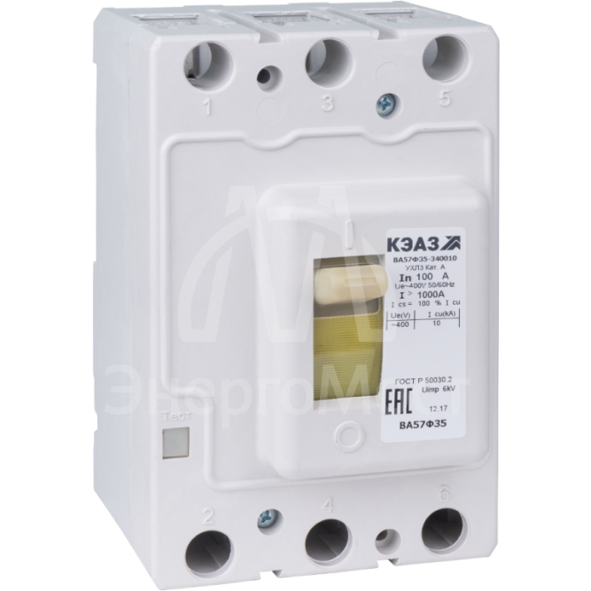 Выключатель автоматический 160А 1600Im ВА57Ф35-340010 УХЛ3 400В AC КЭАЗ 109307