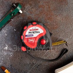 Рулетка измерительная &amp;quot;Профи&amp;quot; прорезин. корпус 3мх16мм Rexant 12-9004