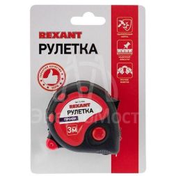 Рулетка измерительная &amp;quot;Профи&amp;quot; прорезин. корпус 3мх16мм Rexant 12-9004