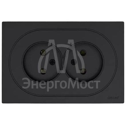 Розетка 2-м СП OSEN без заземл. ПБТ механизм черн. бархат LEZARD 743-4200-128B