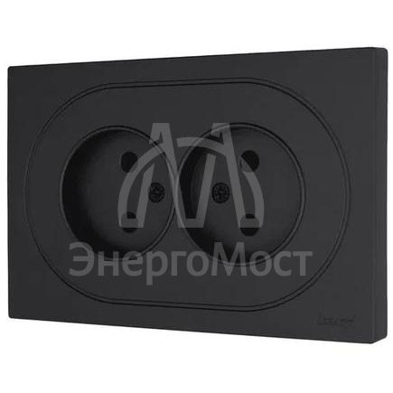 Розетка 2-м СП OSEN без заземл. ПБТ механизм черн. бархат LEZARD 743-4200-128B