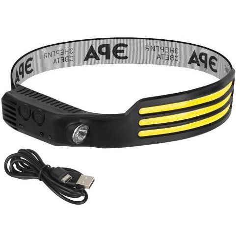 Фонарь светодиодный налобный GA-808 "Кибер-3" аккумуляторный 5Вт COB+3Вт LED сенсорное управление 5 режимов Эра Б0069574