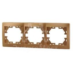 Рамка 3-м Мира горизонт. метал. зол. LEZARD 701-1300-148