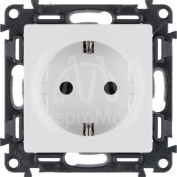 Механизм розетки 1-м СП Valena Life 16А IP20 250В 2К+З с лиц. панелью защ. шторки безвинт. зажимы бел. Leg 753420
