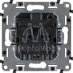 Механизм розетки 1-м СП Valena Life 16А IP20 250В 2К+З с лиц. панелью защ. шторки безвинт. зажимы бел. Leg 753420