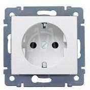 Механизм розетки 1-м СП Cariva 2К+3 16А 250В нем. станд. с заземл. сл. кость Leg 773759