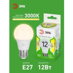 Лампа светодиодная GREEN LINE A60-12W-830-E27 GL 12Вт груша 3000К свет тепл. E27 Эра Б0067110