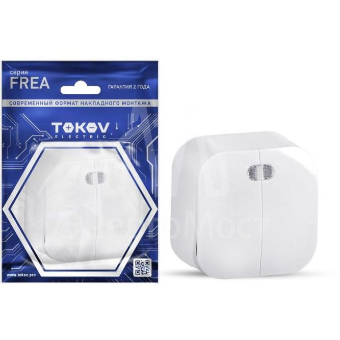 Выключатель 2-кл. ОП Frea 10А IP20 250В с индикацией АБС-пластик бел. TOKOV ELECTRIC TKE-FR-V2I-C01