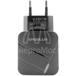 Адаптер сетевой ELX-РA01QC-C02 1USB+1Type C 100-220В 5-9В/3А QC коробка черн. ERGOLUX 15108