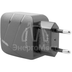 Адаптер сетевой ELX-РA01QC-C02 1USB+1Type C 100-220В 5-9В/3А QC коробка черн. ERGOLUX 15108